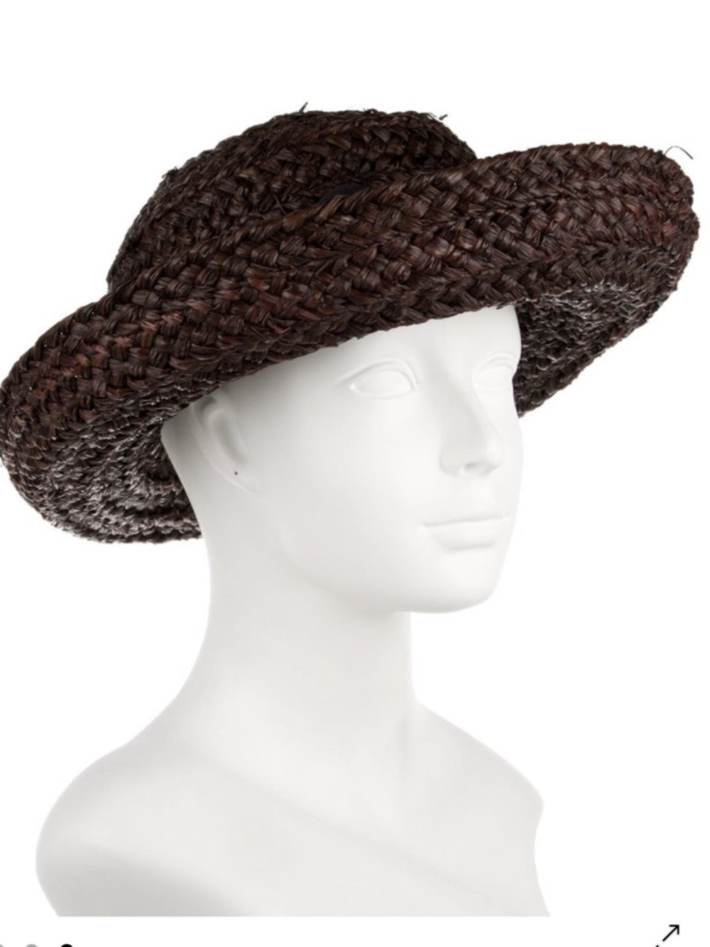 Helen Kaminski Dark Brown Woven Raffia Sun Hat